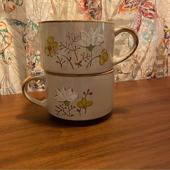 Vintage Stoneware Soup Cups - Picture 2 of 5